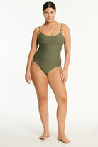 Sea Level Sea Level Caracus Scoop Neck One Piece - Khaki Sea Level Caracus Scoop Neck One Piece - Khaki Splash Swimwear One Pieces