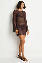 Sea Level Sea Level Castaway Mesh Cover Up Sea Level Castaway Mesh Cover Up Splash Swimwear Kaftans & Cover Ups