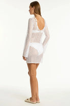 Sea Level Sea Level Castaway Mesh Cover Up - White Sea Level Castaway Mesh Cover Up - White Splash Swimwear Kaftans & Cover Ups