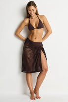 Sea Level Sea Level Castaway Mid Length Mesh Wrap SL9000CY Sea Level Castaway Mid Length Mesh Wrap Splash Swimwear Cocoa 9347760752963