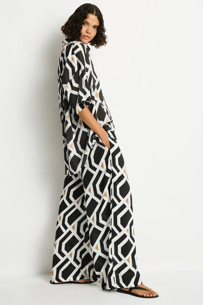 Sea Level Sea Level Costa Aloha Shirt - Black Print Sea Level Costa Aloha Shirt - Black Print Splash Swimwear Shirts
