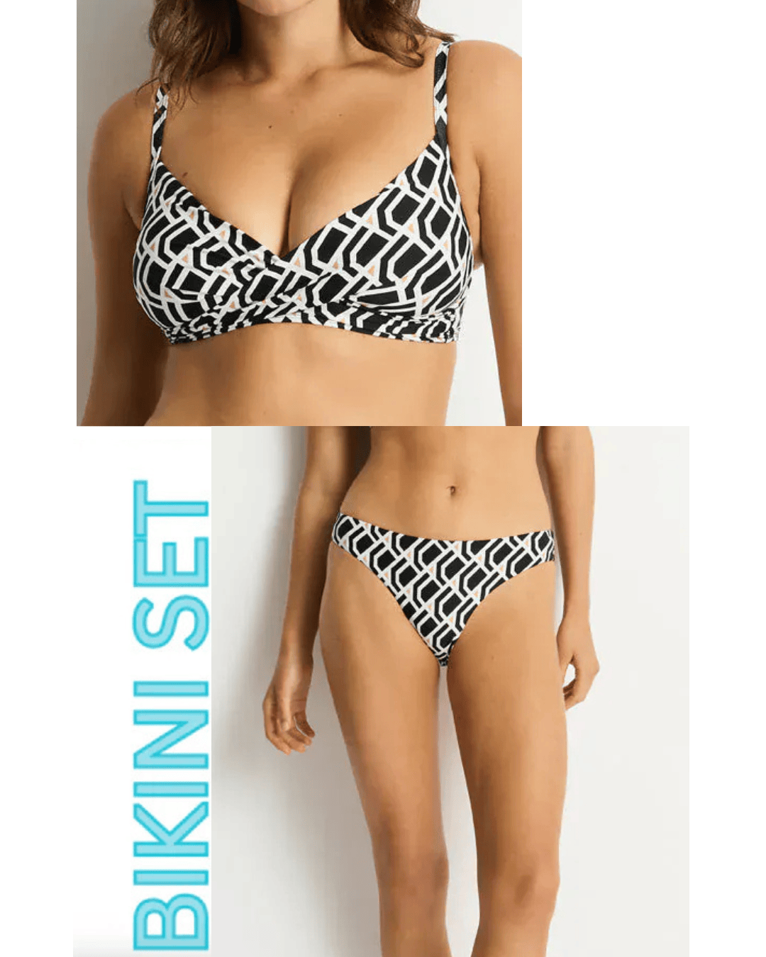 Sea Level Sea Level Costa Cross Front Bra Top & Sporty Mid Pant - Black Sea Level Costa Cross Front Bra Top & Sporty Mid Pant - Black Splash Swimwear Bikini Set AU10/US6