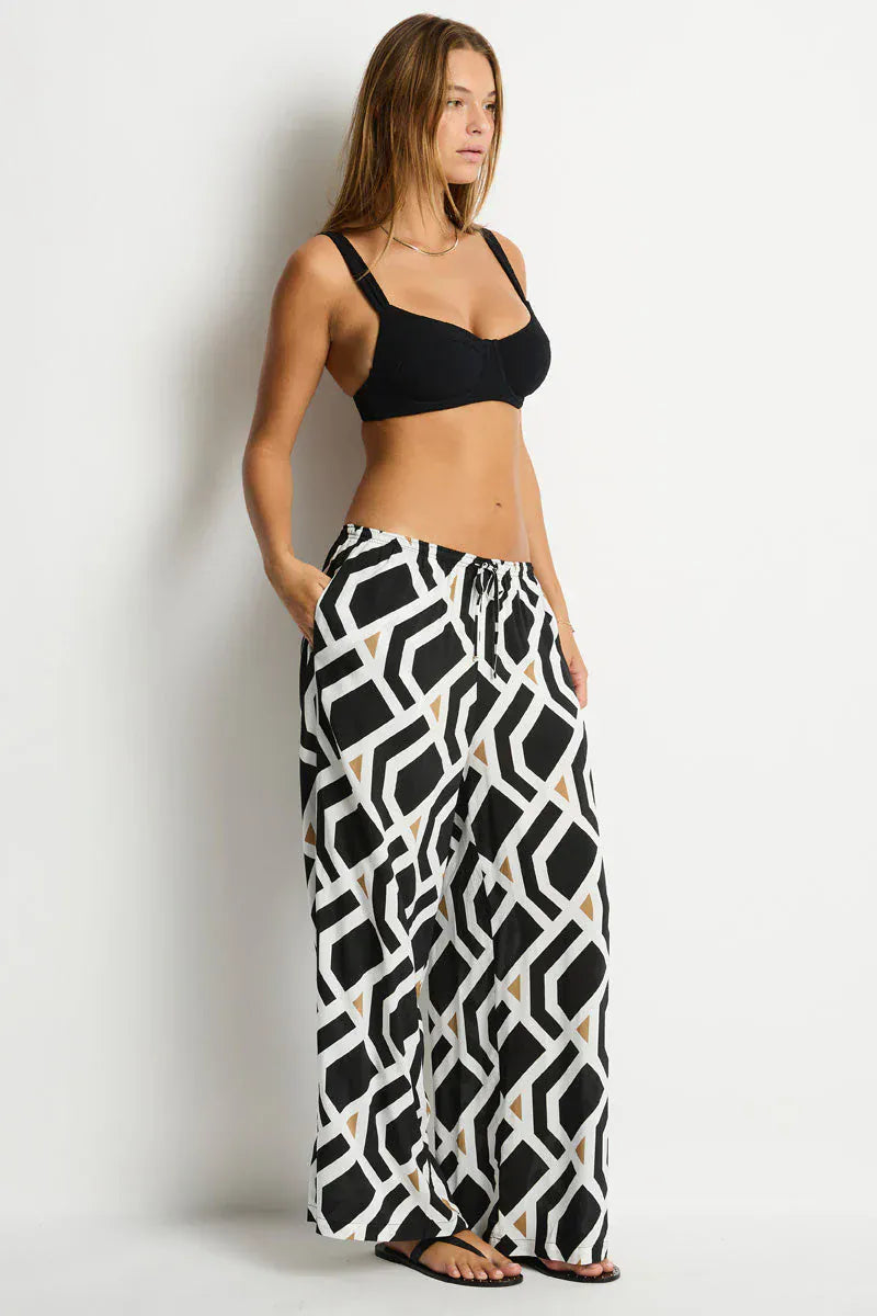 Sea Level Sea Level Costa Surf Pant - Black Print Sea Level Costa Surf Pant - Black Print Splash Swimwear Womens Pants