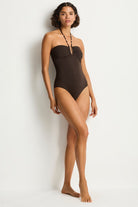 Sea Level Sea Level De Luxe U Bar Bandeau One Piece - Espresso Sea Level De Luxe U Bar Bandeau One Piece - Espresso Splash Swimwear One Piece