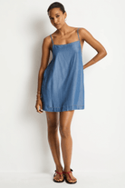 Sea Level Sea Level Denim Surf Shift Short Dress - Denim Sea Level Denim Surf Shift Short Dress - Denim Splash Swimwear