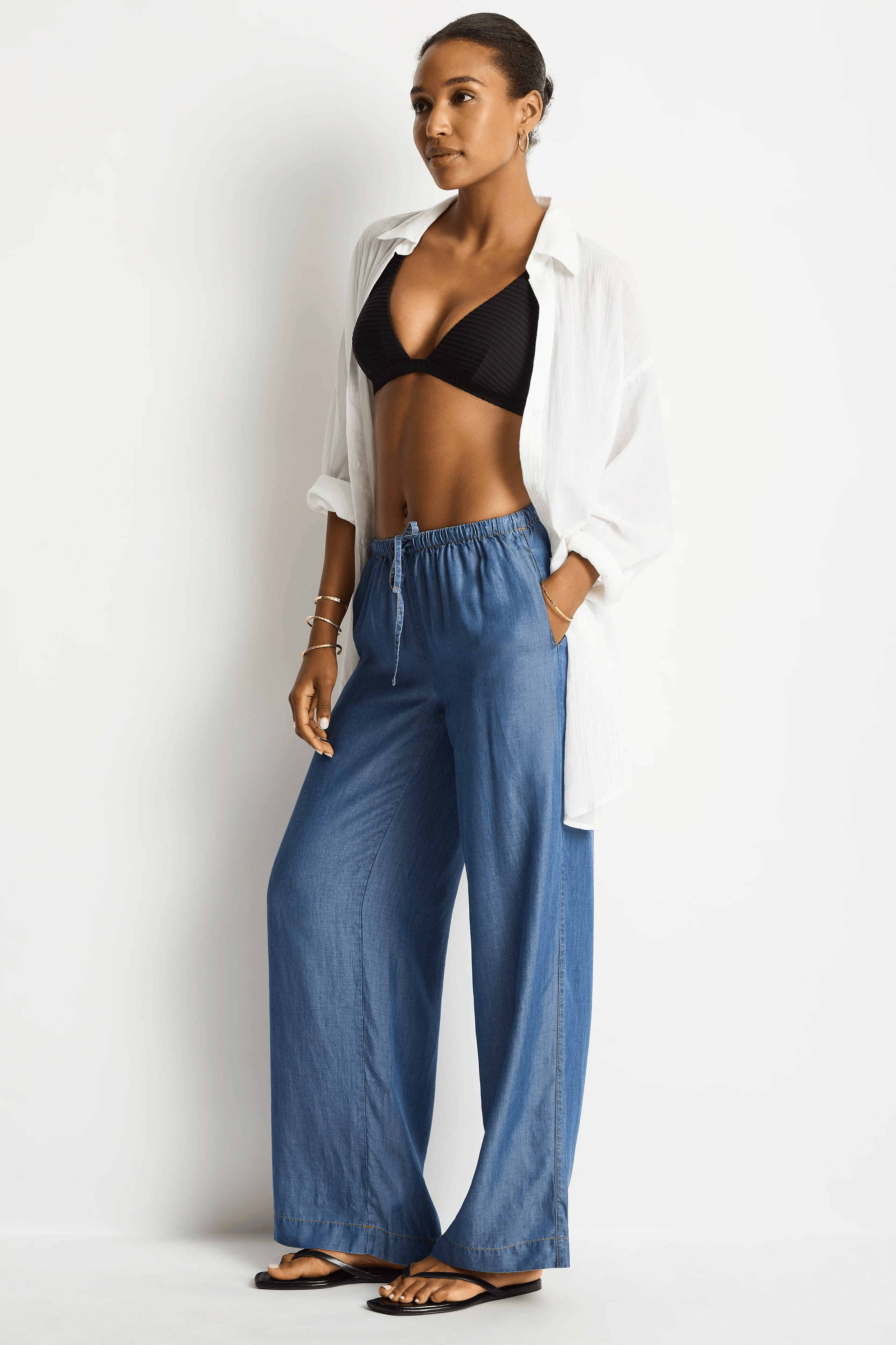 Sea Level Sea Level Denim Surf Tide Pant - Denim Sea Level Denim Surf Tide Pant - Denim Splash Swimwear