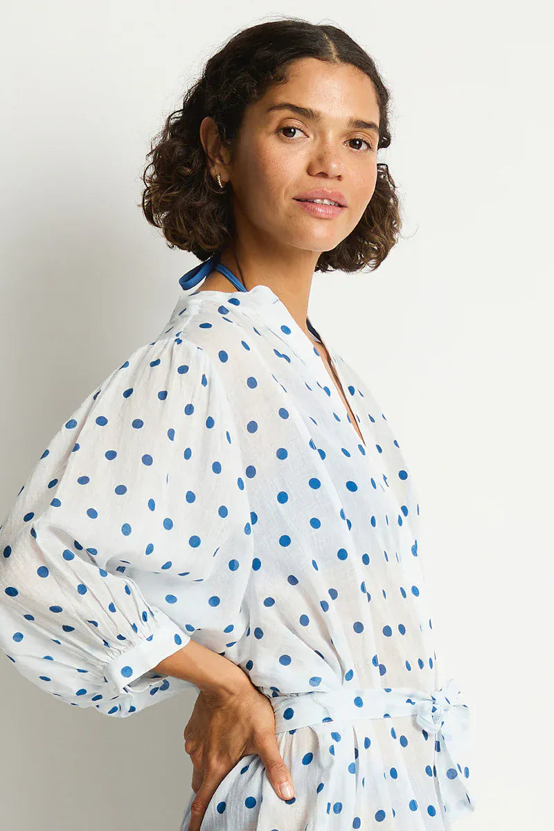 Sea Level Sea Level Dottie Boho Long Shirt Dress - Denim Blue Sea Level Dottie Boho Long Shirt Dress - Denim Blue Splash Swimwear Dress