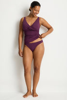 Sea Level Sea Level Essentials Cross Front Multi Fit Singlet Top - Claret Sea Level Essentials Cross Front Multi Fit Singlet Top - Claret Splash Swimwear Bikini Tops