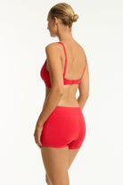 Sea Level Sea Level Essentials Cross Front Multifit Bra Top - Red Sea Level Essentials Cross Front Multifit Bra Top Red Splash Swimwear Bikini Tops