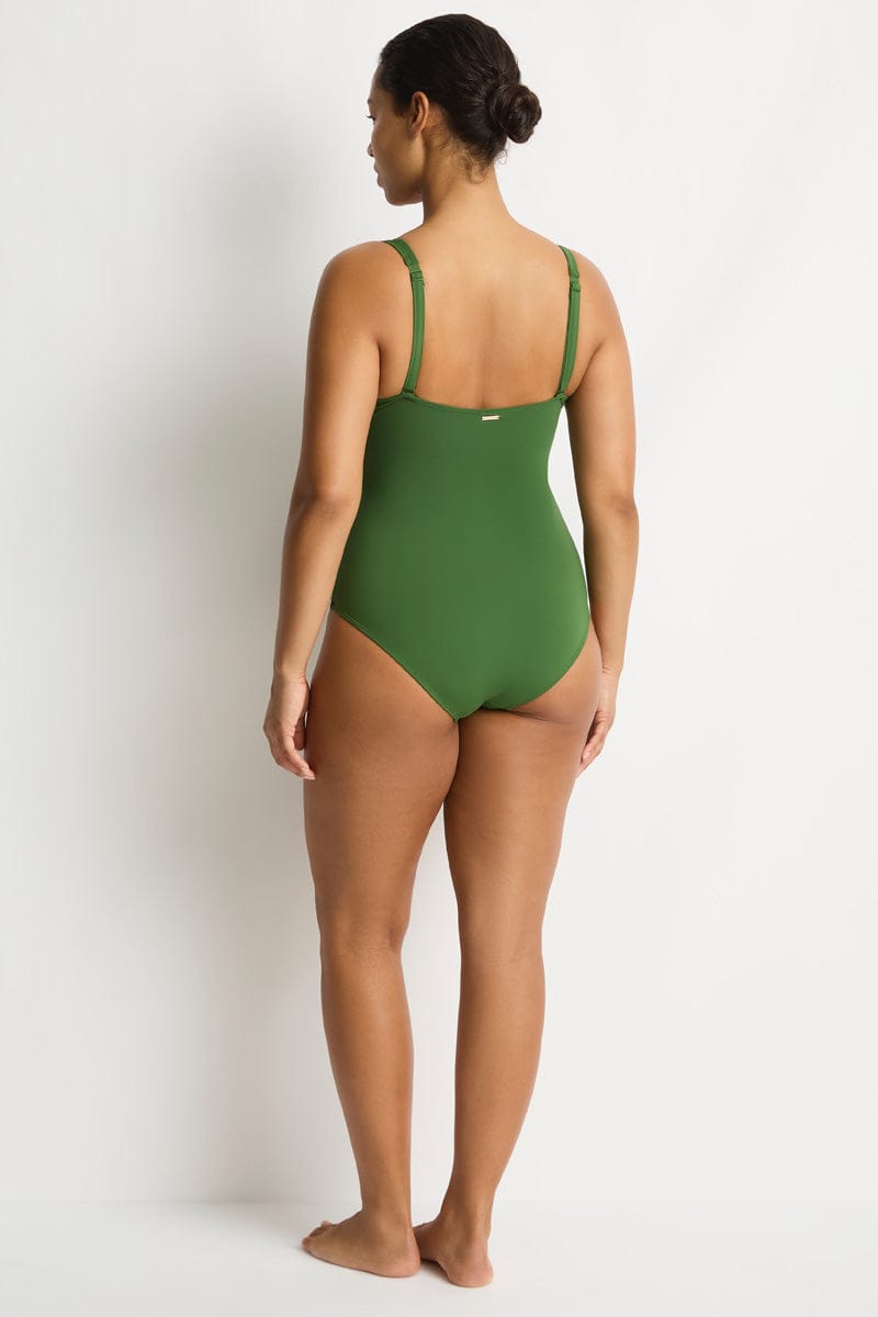Sea Level Sea Level Essentials Edit Cross Front Multifit One Piece - Palm Sea Level Essentials Edit Cross Front Multifit One Piece - Palm Splash Swimwear One Piece