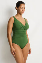 Sea Level Sea Level Essentials Edit Cross Front Multifit One Piece - Palm Sea Level Essentials Edit Cross Front Multifit One Piece - Palm Splash Swimwear One Piece