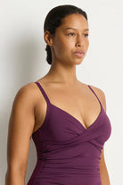 Sea Level Sea Level Essentials Edit Cross Front Scoop Back One Piece - Claret Sea Level Essentials Edit Cross Front Scoop Back One Piece - Claret Splash Swimwear General