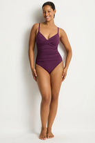 Sea Level Sea Level Essentials Edit Cross Front Scoop Back One Piece - Claret Sea Level Essentials Edit Cross Front Scoop Back One Piece - Claret Splash Swimwear General