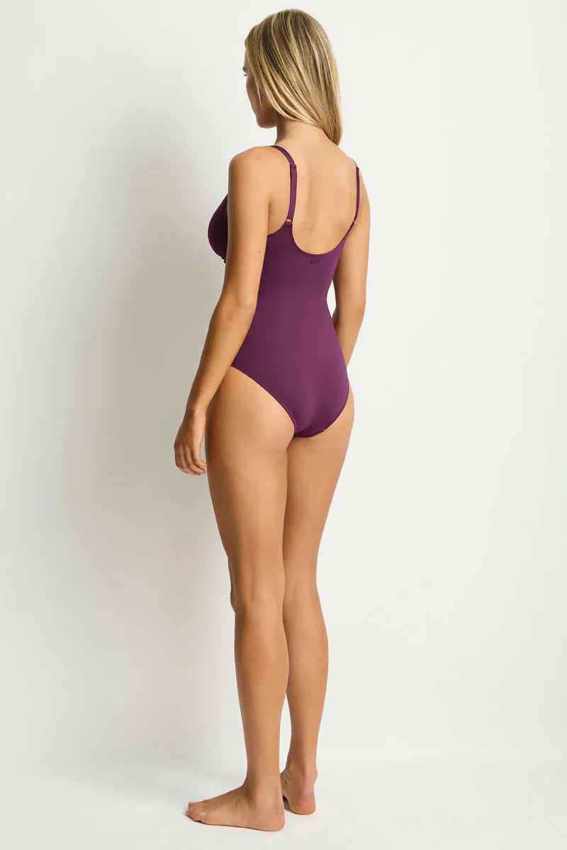 Sea Level Sea Level Essentials Edit Cross Front Scoop Back One Piece - Claret Sea Level Essentials Edit Cross Front Scoop Back One Piece - Claret Splash Swimwear General