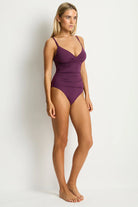 Sea Level Sea Level Essentials Edit Cross Front Scoop Back One Piece - Claret Sea Level Essentials Edit Cross Front Scoop Back One Piece - Claret Splash Swimwear General