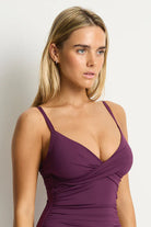 Sea Level Sea Level Essentials Edit Cross Front Scoop Back One Piece - Claret Sea Level Essentials Edit Cross Front Scoop Back One Piece - Claret Splash Swimwear General