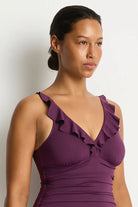 Sea Level Sea Level Essentials Edit D/DD Cup Frill One Piece - Claret Sea Level Essentials Edit D/DD Cup Frill One Piece - Claret Splash Swimwear One Piece
