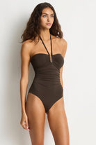 Sea Level Sea Level Essentials Edit U Bar Underwire Bandeau One Piece - Espresso Sea Level Essentials Edit U Bar Underwire Bandeau One Piece - Espresso Splash Swimwear One Piece Swimwear