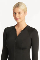 Sea Level Sea Level Essentials Long Sleeve Rash Vest - Full Zipper - Black Sea Level Essentials Long Sleeve Rash Vest - Full Zipper - Black Splash Swimwear Rash Vest