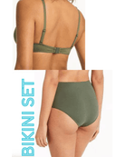 Sea Level Sea Level Essentials Longline Underwire Bra & Edit High Waist Gathered Side Pant Sea Level Essentials Longline Underwire Bra & Edit High Waist Gathered Side Pant Splash Swimwear Bikini Set