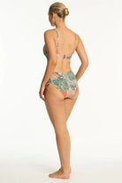 Sea Level Sea Level Java Cross Front Multifit Bra Top - Coral Sea Level Java Cross Front Multifit Bra Top - Coral Splash Swimwear Bikini Tops