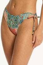 Sea Level Sea Level Java Cross Front Multifit Bra Top & Tie Side Cheeky Pant Bikini Set - Coral Sea Level Java Cross Front Multifit Bra Top & Tie Side Cheeky Pant Bikini Set - Coral Splash Swimwear Bikini Set