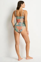 Sea Level Sea Level Java Cross Front Multifit Singlet Top - Coral Sea Level Java Cross Front Multifit Singlet Top - Coral Splash Swimwear Tankini Tops