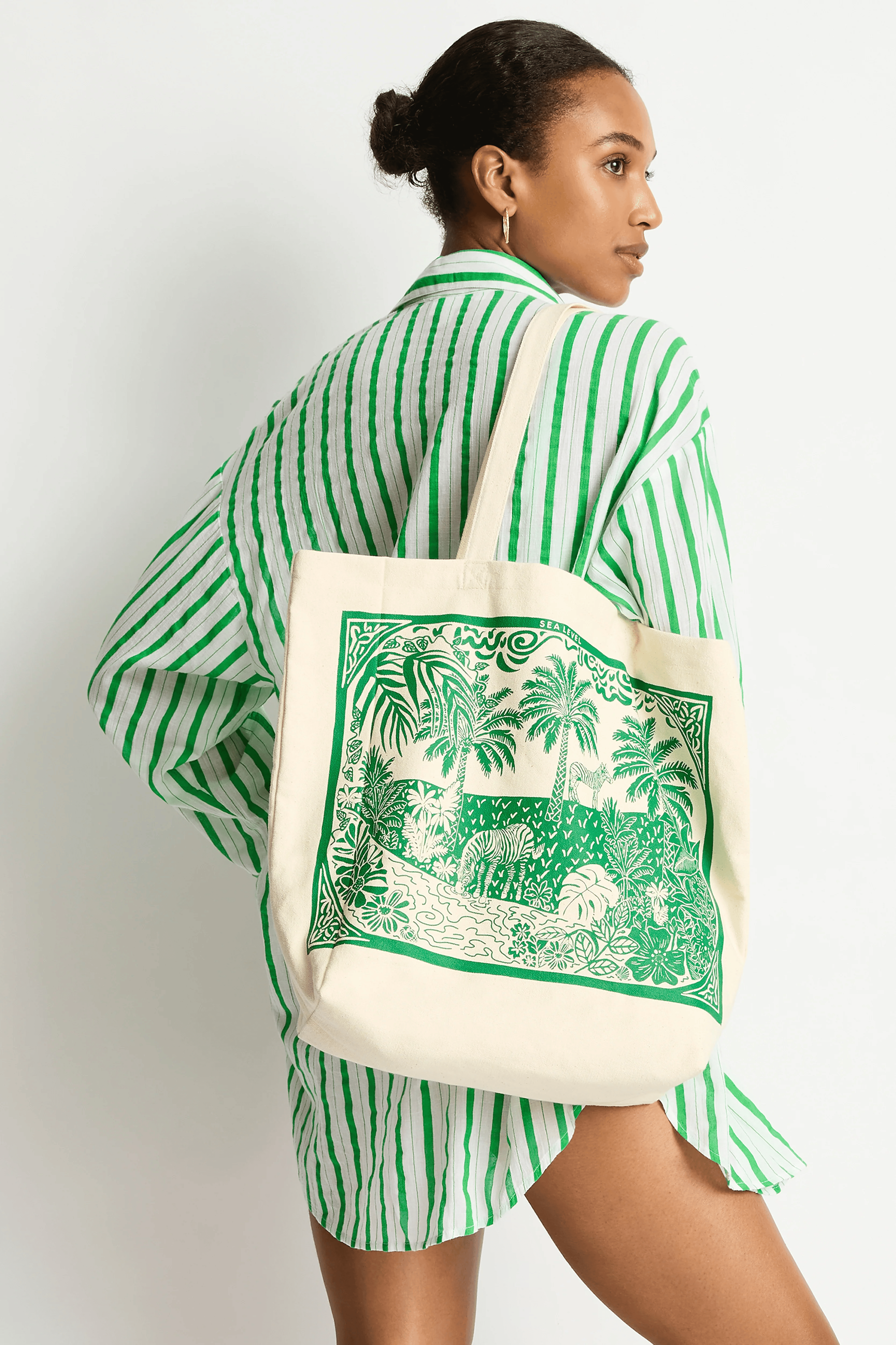 Sea Level Sea Level Jungle Beach Tote Bag - Kelly Green SL8174AC Sea Level Jungle Beach Tote Bag - Kelly Green Splash Swimwear OS