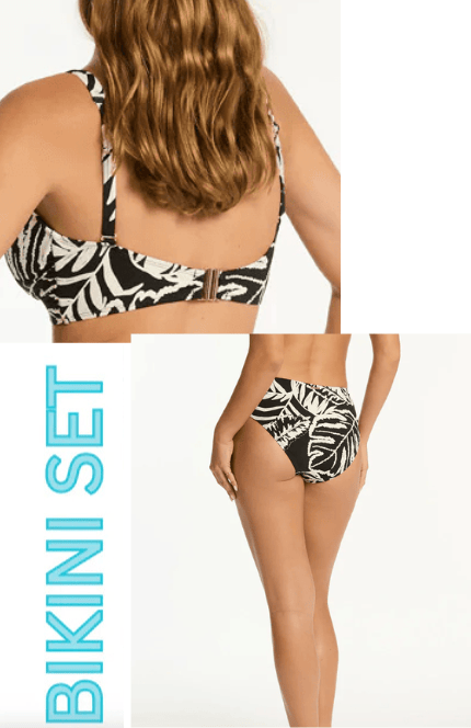 Sea Level Sea Level Jungle Book G Cup Cross Front Bra Top & Mid Bikini Pant Set - Black Sea Level Jungle Book G Cup Cross Front Bra Top & Mid Bikini Pant Set - Black Splash Swimwear Bikini Set