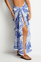 Sea Level Sea Level Jungle Lino Sarong -Blue SL9157JS Sea Level Jungle Lino Sarong -Blue Splash Swimwear Shirts OS