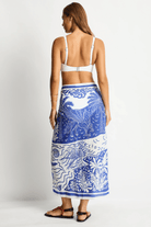 Sea Level Sea Level Jungle Lino Sarong -Blue SL9157JS Sea Level Jungle Lino Sarong -Blue Splash Swimwear Shirts OS