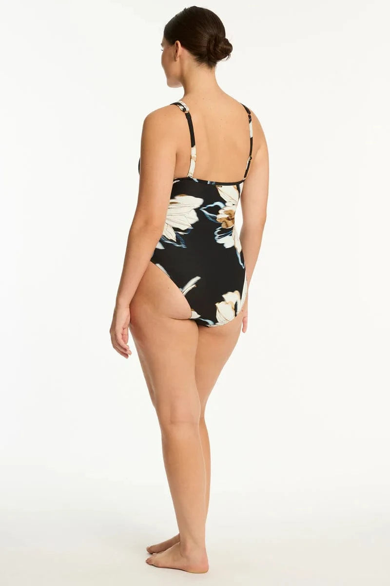 Sea Level Sea Level La Luna Spliced One Piece - Black Sea Level La Luna Spliced One Piece - Black Splash Swimwear
