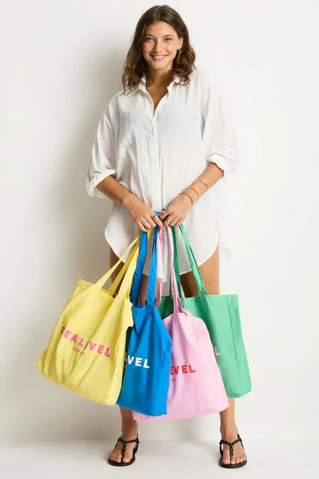 Sea Level Sea Level Logo Cotton Beach Tote Sea Level Logo Cotton Beach Tote Splash Swimwear