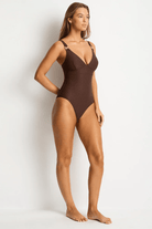 Sea Level Sea Level Luminara Longline Tie Back One Piece - Cocoa Sea Level Luminara Longline Tie Back One Piece - Cocoa Splash Swimwear