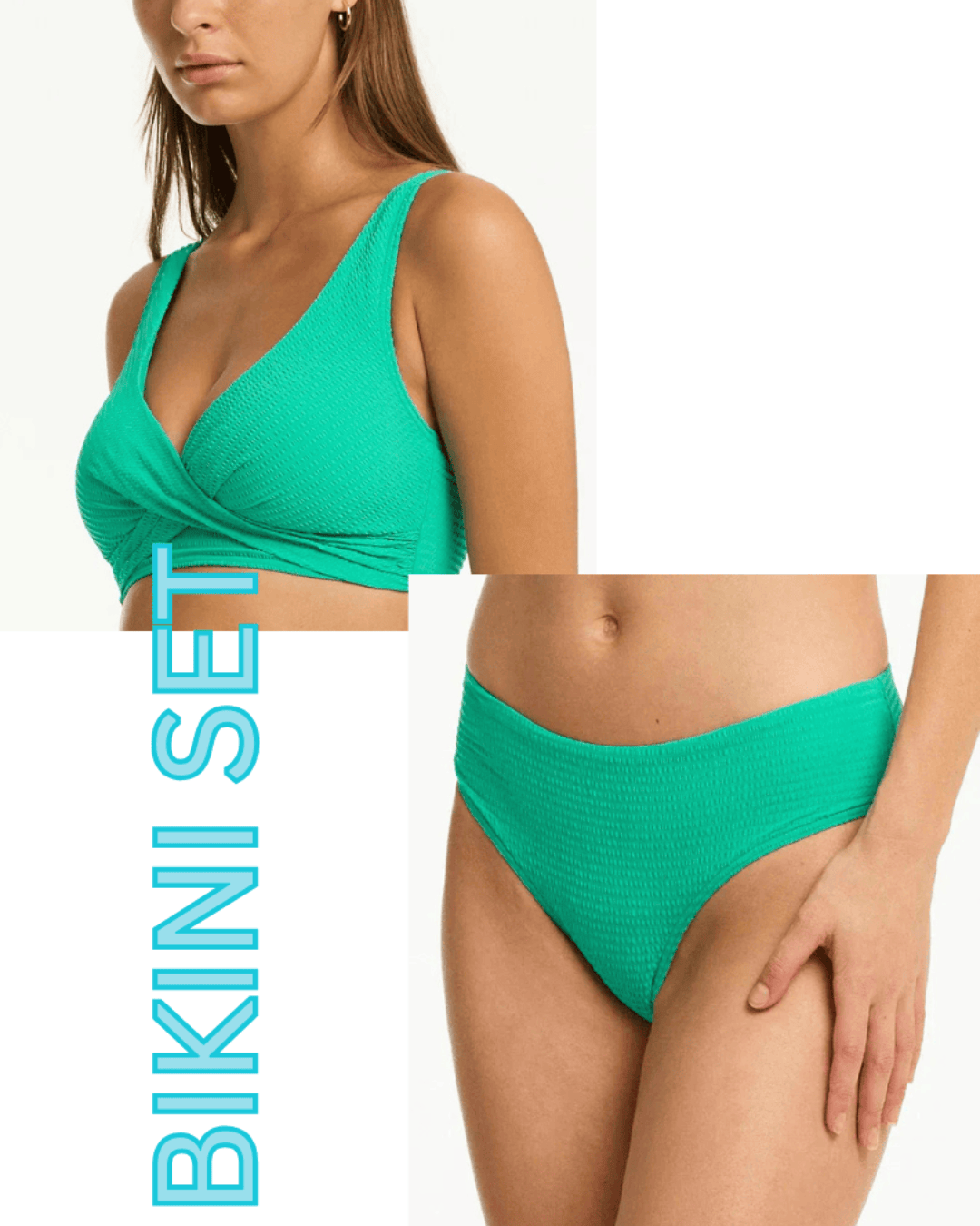 Sea Level Sea Level Messina Cross Front Multifit Bra Top & Mid Bikini Pant Bikini Set - Evergreen Sea Level Messina Cross Front Multifit Bra Top & Mid Bikini Pant Splash Swimwear Bikini Set AU10/US6 1000028728