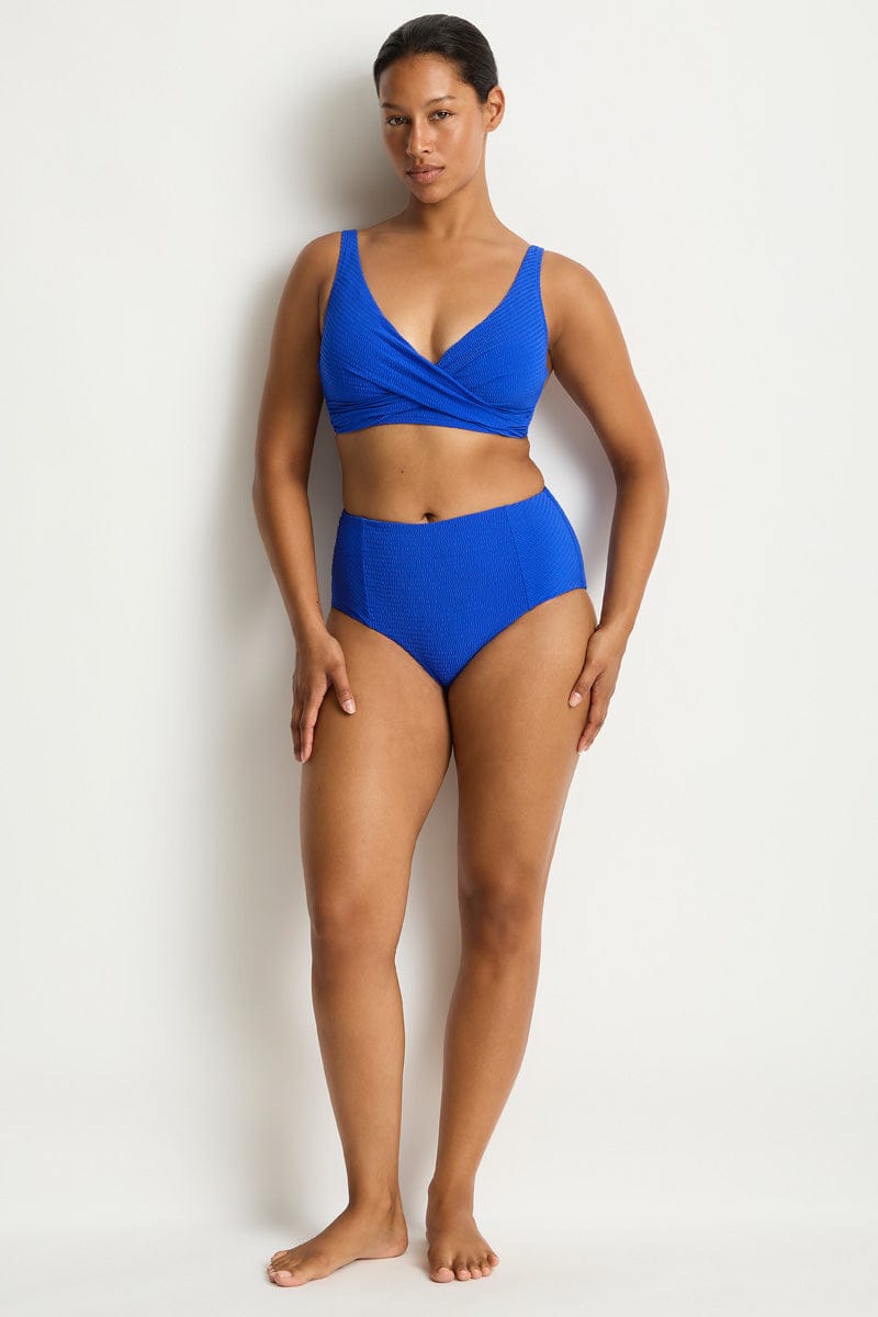 Sea Level Sea Level Messina Panelled High Waist Pant - Cobalt Sea Level Messina Panelled High Waist Pant - Cobalt Splash Swimwear Bikini Bottoms
