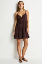 Sea Level Sea Level Ripples Cami Beach Dress - Cocoa Sea Level Ripples Cami Beach Dress - Cocoa Splash Swimwear