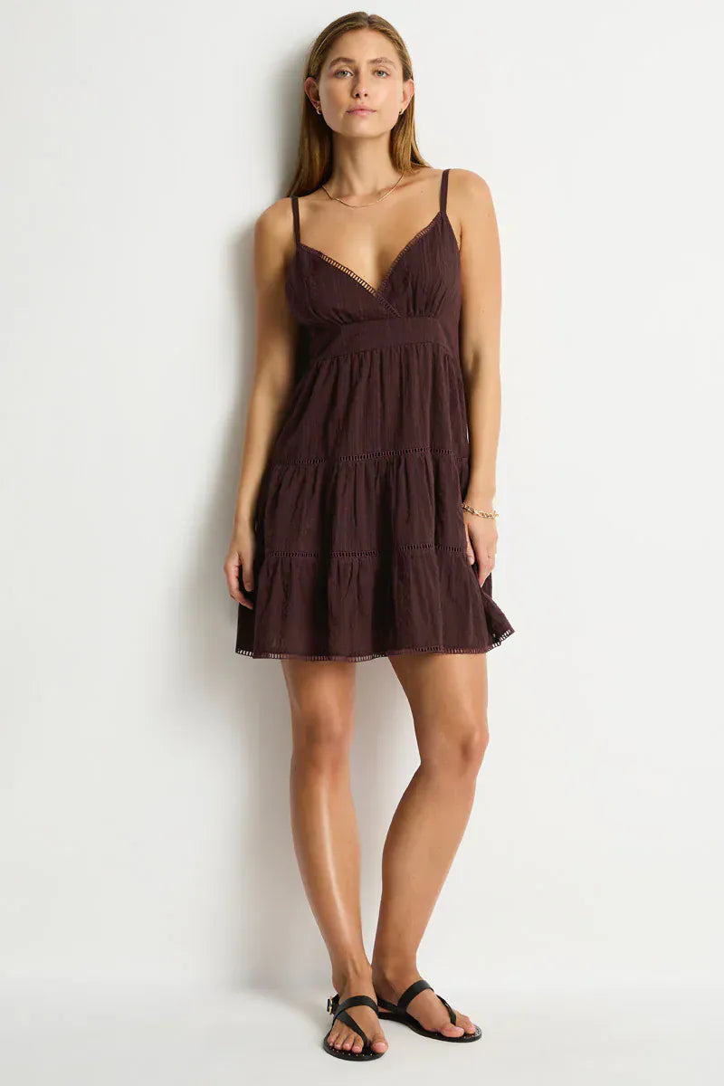 Sea Level Sea Level Ripples Cami Beach Dress - Cocoa Sea Level Ripples Cami Beach Dress - Cocoa Splash Swimwear