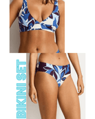 Sea Level Sea Level Rumba Longline Tie Back Top & Mid Bikini Pant Bikini Set - Denim Blue SL3095RU+SL4015RU-10 Sea Level Rumba Longline Tie Back Top & Mid Bikini Pant Bikini Set - Denim Blue Splash Swimwear Bikini Set 10 38931881069881