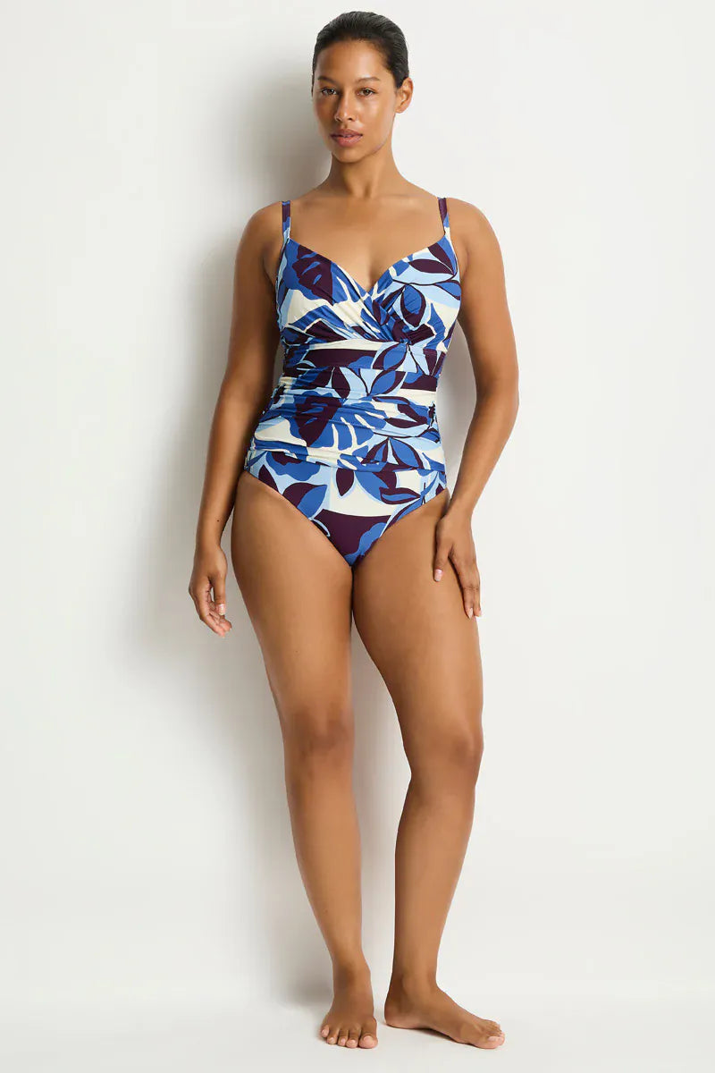 Sea Level Sea Level Rumba Wrap Front DD/E Cup One Piece - Denim Blue Sea Level Rumba Wrap Front DD/E Cup One Piece - Denim Blue Splash Swimwear Tankini Tops
