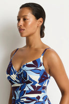 Sea Level Sea Level Rumba Wrap Front DD/E Cup One Piece - Denim Blue Sea Level Rumba Wrap Front DD/E Cup One Piece - Denim Blue Splash Swimwear Tankini Tops