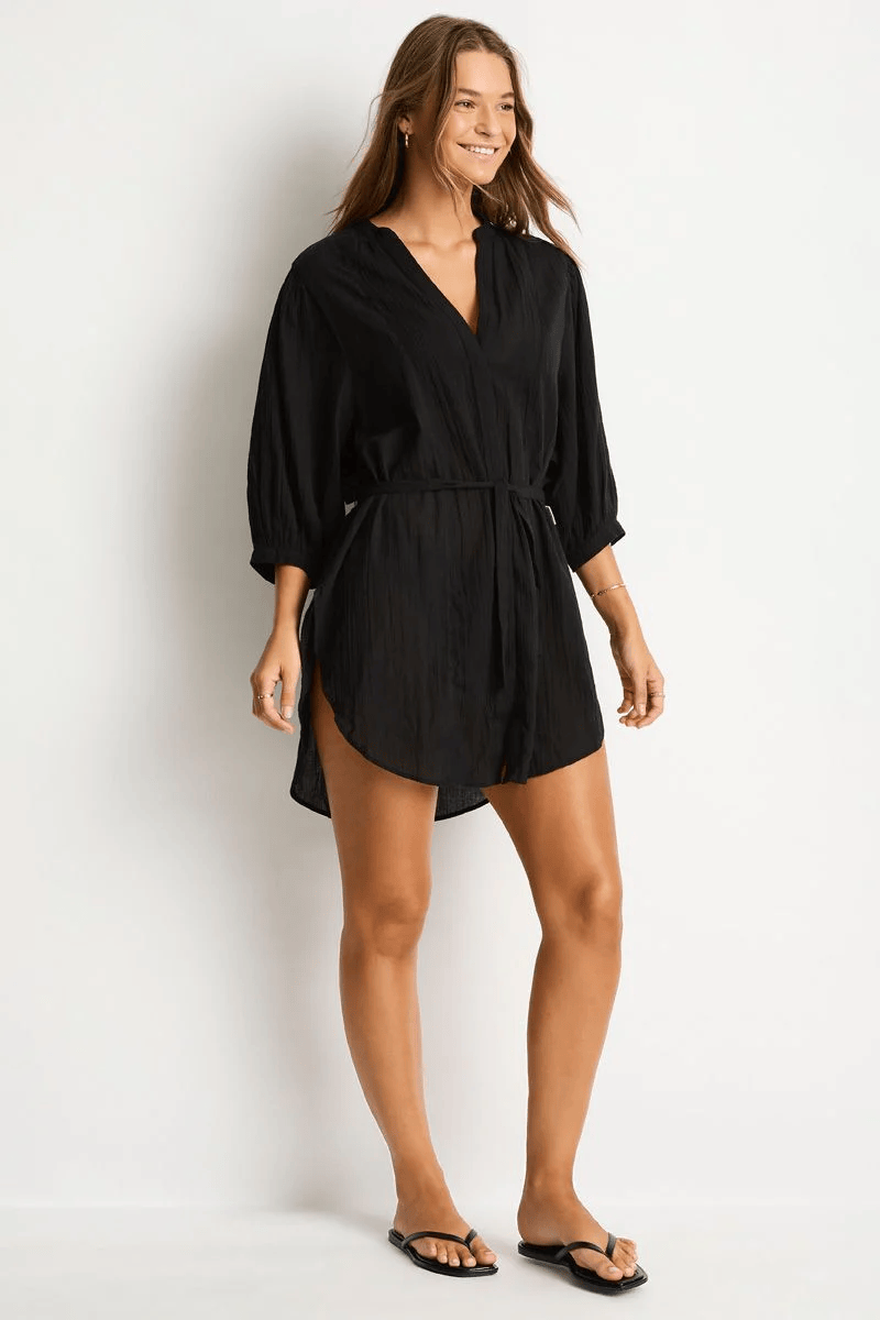 Sea Level Sea Level Salt Boho Shirt - Black Sea Level Salt Boho Shirt - Black Splash Swimwear Shirts