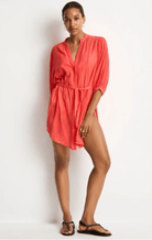 Sea Level Sea Level Salt Boho Shirt - Red Sea Level Salt Boho Shirt - Red Splash Swimwear Shirts