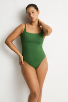 Sea Level Sea Level Scalloped Square Neck Bralette One Piece - Palm Sea Level Scalloped Square Neck Bralette One Piece - Palm Splash Swimwear One Piece
