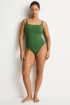 Sea Level Sea Level Scalloped Square Neck Bralette One Piece - Palm Sea Level Scalloped Square Neck Bralette One Piece - Palm Splash Swimwear One Piece