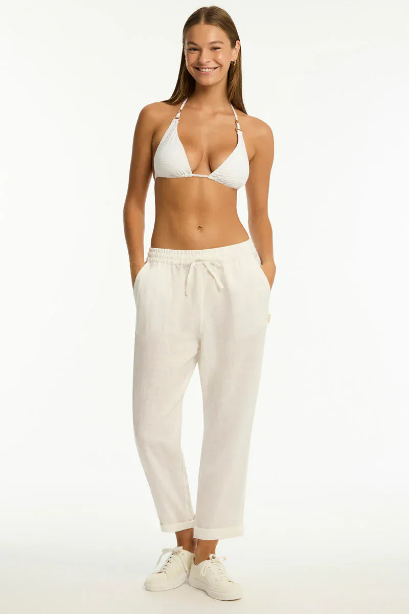 Sea Level Sea Level Shore Linen Beachcomber Pant - White Sea Level Shore Linen Beachcomber Pant - White Splash Swimwear Pants