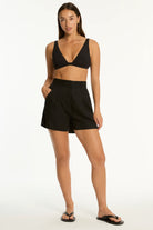 Sea Level Sea Level Shore Linen Boat Short - Black Sea Level Shore Linen Boat Short - Black Splash Swimwear Shorts