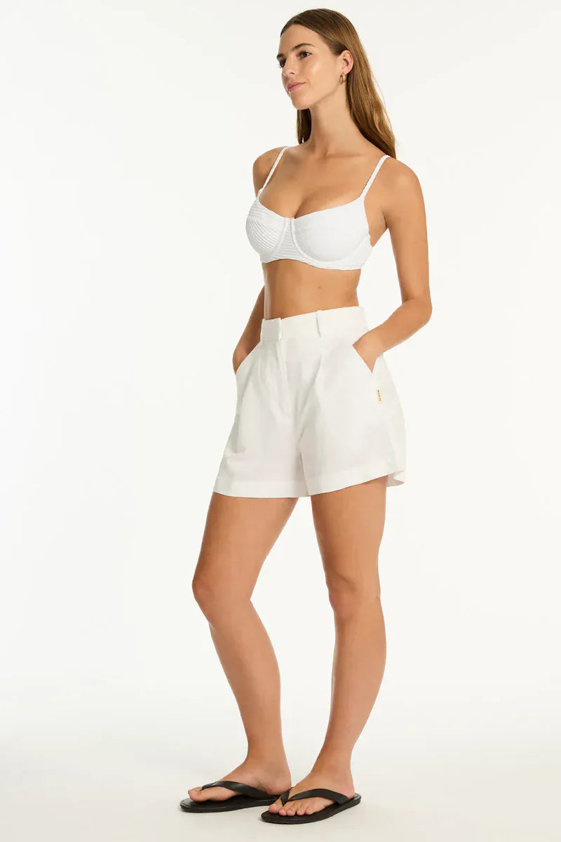 Sea Level Sea Level Shore Linen Boat Short - White Sea Level Shore Linen Boat Short - White Splash Swimwear Shorts