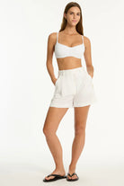 Sea Level Sea Level Shore Linen Boat Short - White Sea Level Shore Linen Boat Short - White Splash Swimwear Shorts