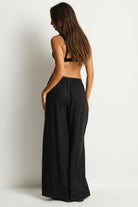 Sea Level Sea Level Shore Linen Palazzo Pant - Black Sea Level Shore Linen Palazzo Pant - Black Splash Swimwear Pants